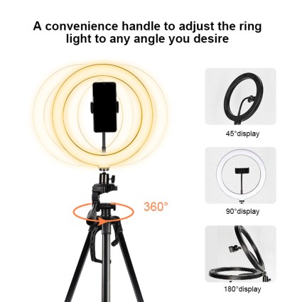 Ring Light Model 3360 YouTubelle ja Tik Tokille Jalustalla max. 167 cm ja Bluetooth-kaukosäädin